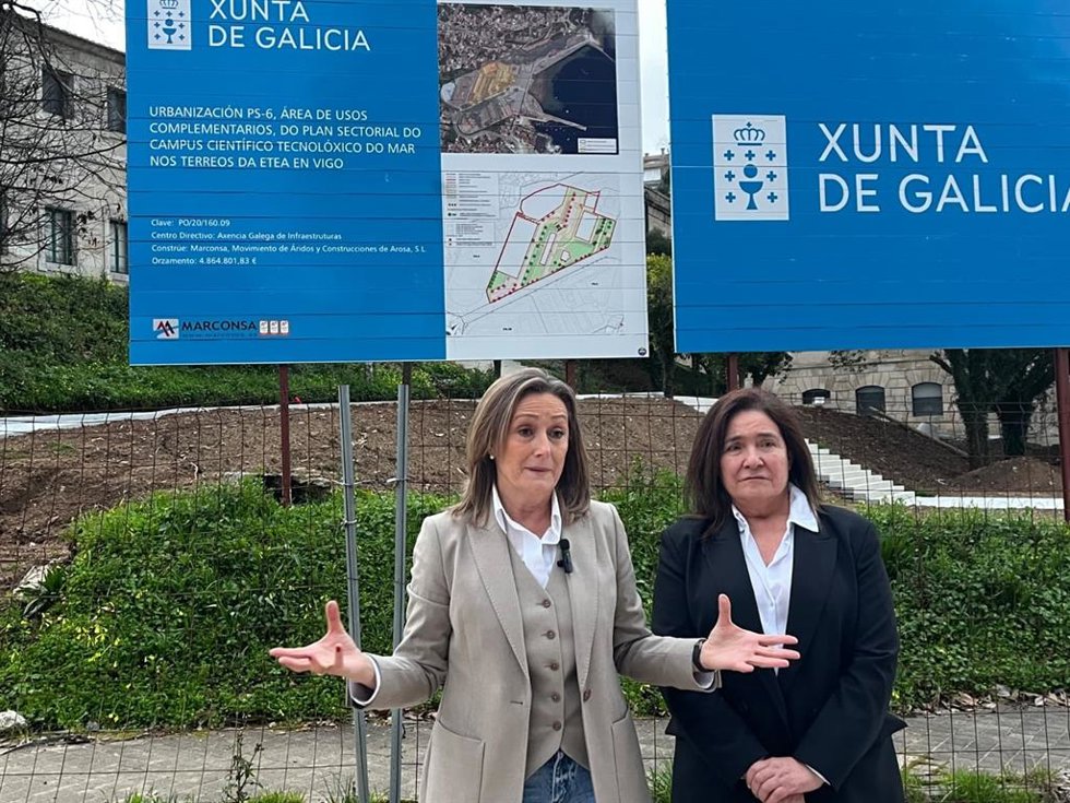 Luisa Sánchez y Ana Ortiz este martes en la ETEA.