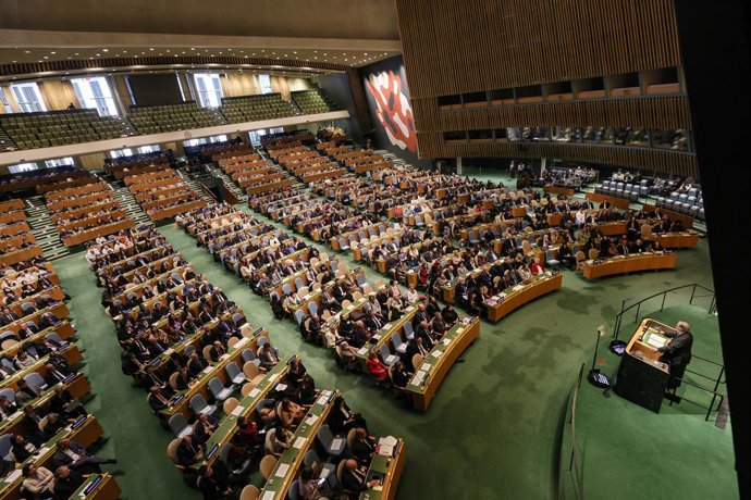 January 27, 2026, New York, New York, USA: UN Secretary-General ANTONIO GUTERRES addresses a General Assembly meeting marking the UN International Day of Commemoration in Memory of the Victims of the Holocaust at UNHQ. GUTERRES underscored the importance 
