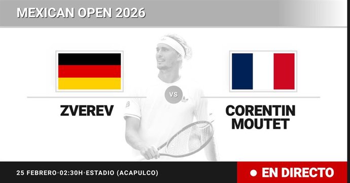 Alexander Zverev - Corentin Moutet: resumen y estadísticas del partido de Dieciseisavos de final de Mexican Open