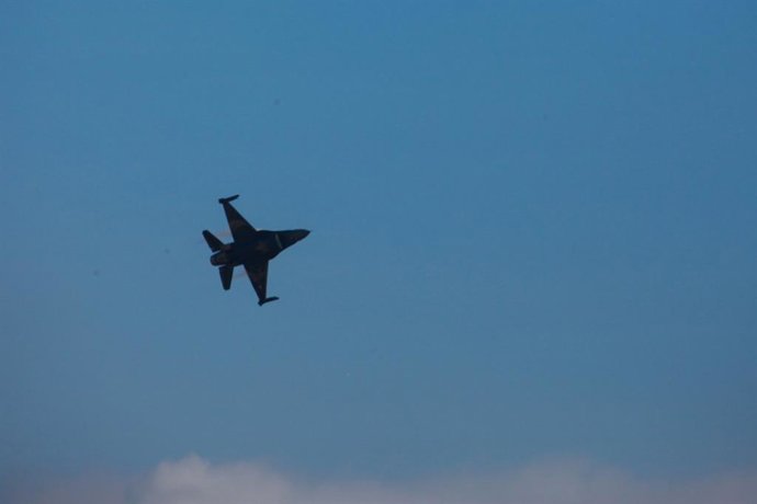 Archivo - January 1, 2000: Gaziantep, Turkiye. 25 December 2023. Turkish Air Force F-16 fighter aircraft