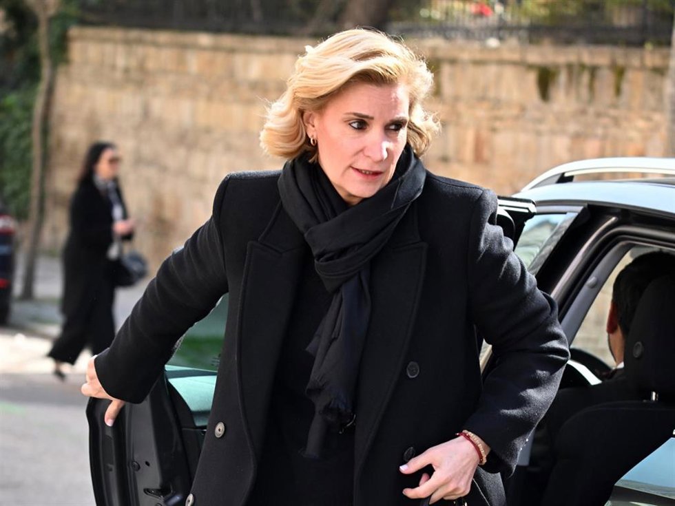 María Zurita a su llegada al homenaje a Irene de Grecia en la Catedral Ortodoxa Griega de San Andrés y San Demetrio