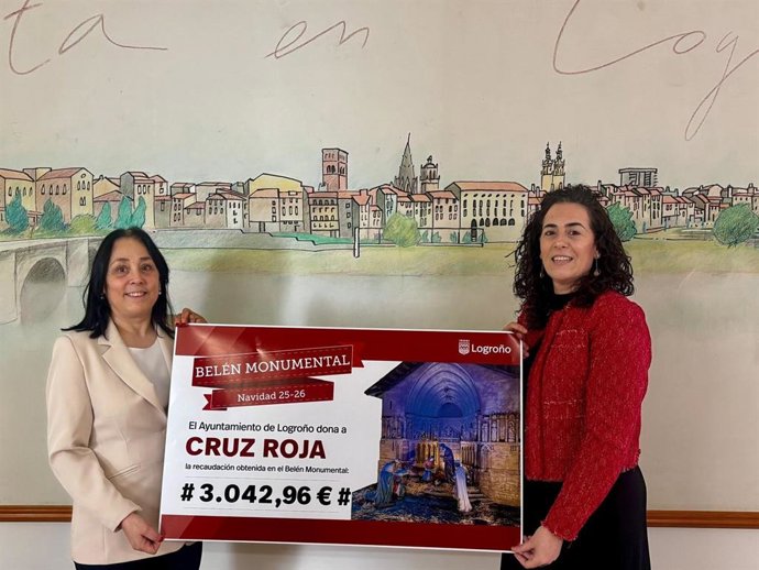 El Ayuntamiento de Logroño entrega a Cruz Roja los donativos recogidos en el Belén monumental