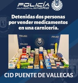 Medicamentos incautados en Puente de Vallecas