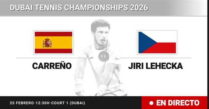 Pablo Carreno Busta - Jiri Lehecka: resumen y estadísticas del partido de Octavos de final de Dubai Tennis Championships