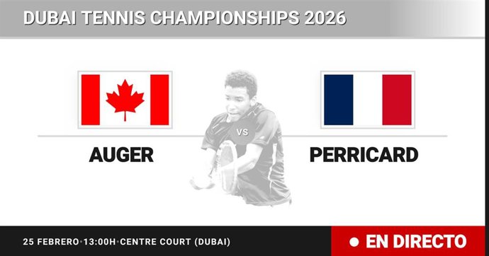 Felix Auger-Aliassime - Giovanni Mpetshi Perricard: resumen y estadísticas del partido de Octavos de final de Dubai Tennis Championships
