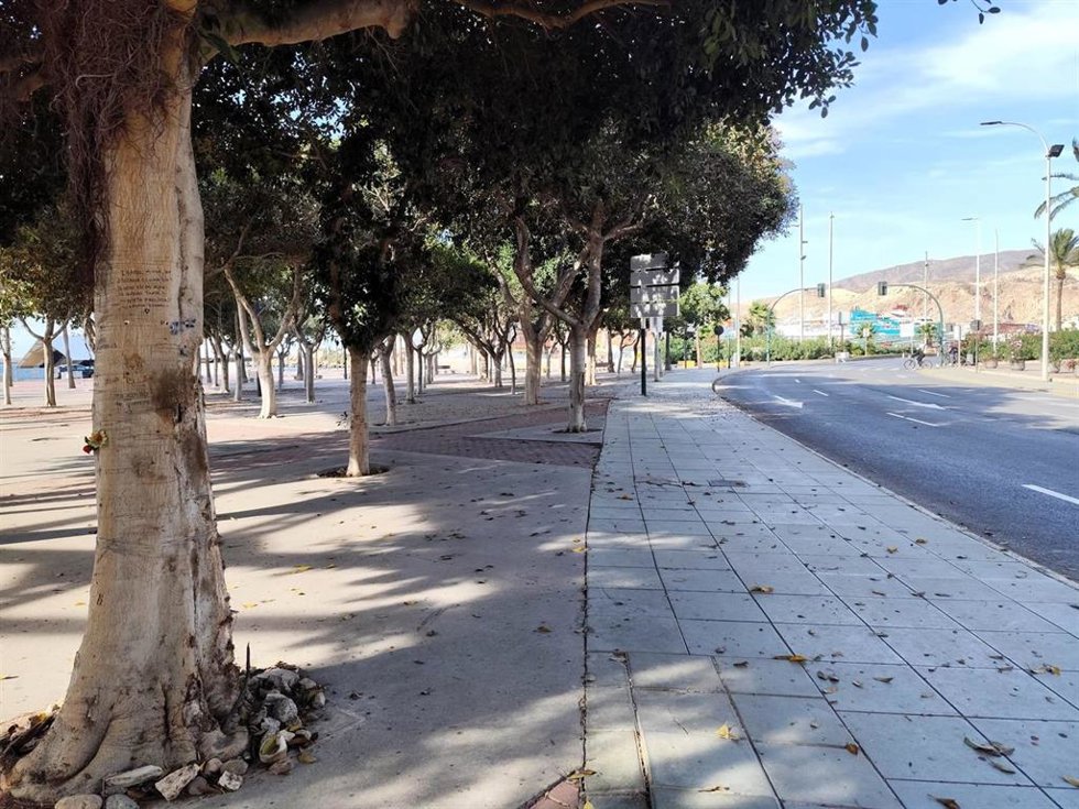 Archivo - Parque de las Almadrabillas, bajo el Cable Inglés de Almería, donde tuvo lugar el accidente. 