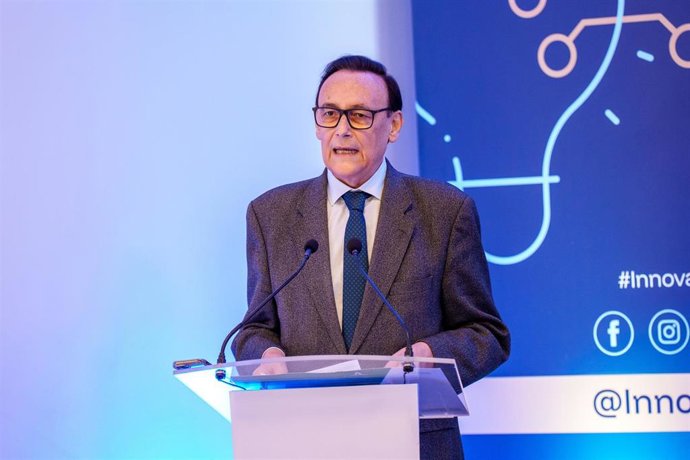 El consejero de Universidad, Investigación e Innovación de la Junta de Andalucía, José Carlos Gómez Villamandos durante la inauguración de Innova 26. A 25 de febrero de 2026 en Pilas, Sevilla (Andalucía, España). 