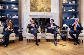 El Deals Leader de PwC Spain, Carlos Fernández Landa, el consejero delegado de Colonial, Pere Viñolas, la directora general de Negocio de Europa Press, Candelas Martín de Cabiedes, el CEO de Merlin Properties, Ismael Clemente y el socio de PwC, Javier Kin