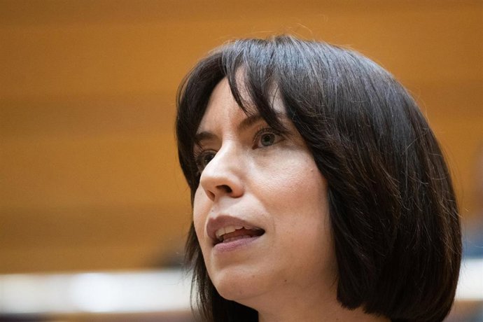 La ministra de Ciencia, Innovación y Universidades, Diana Morant, durante una sesión plenaria en el Senado, a 17 de febrero de 2026, en Madrid (España)