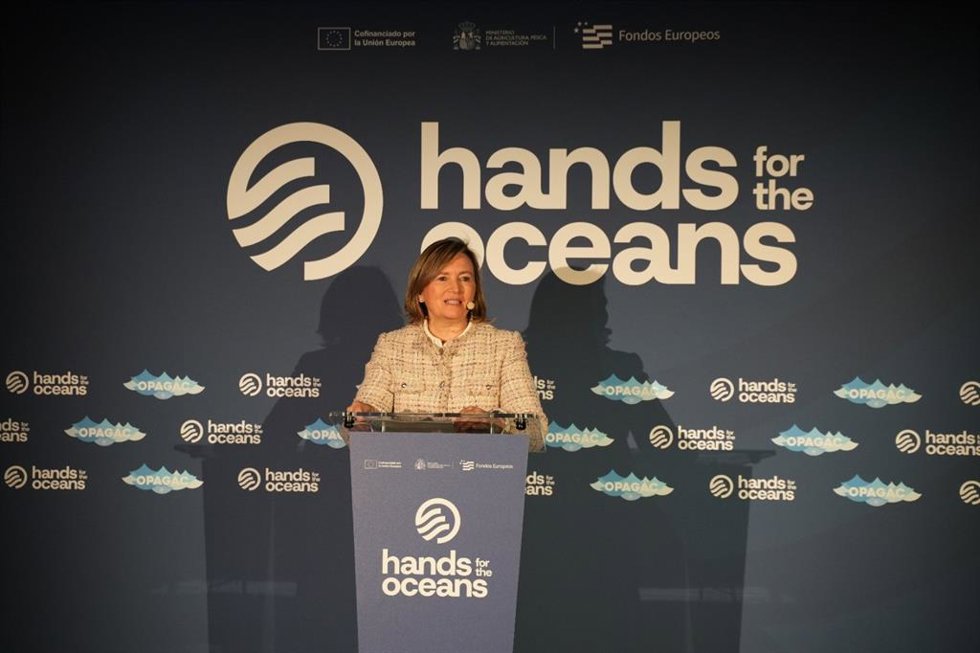 La secretaria general de Pesca, Isabel Artime, en la jornada de Opagac