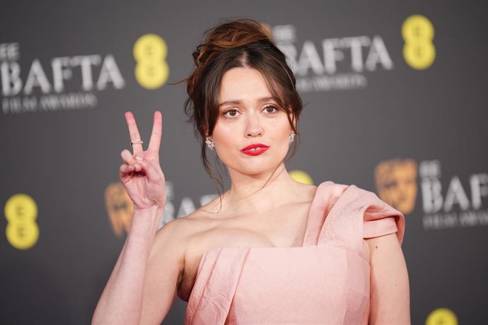 22 February 2026, United Kingdom, London: English actress Aimee Lou Wood attends the 79th British Academy Film Awards at the Royal Festival Hall. Photo: James Manning/PA Wire/dpa