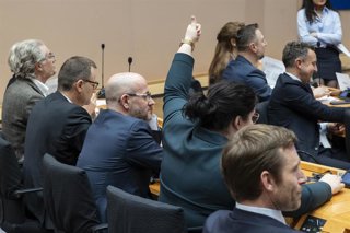 Eurodiputados votan en la Comisión de Libertades Civiles del Parlamento Europeo