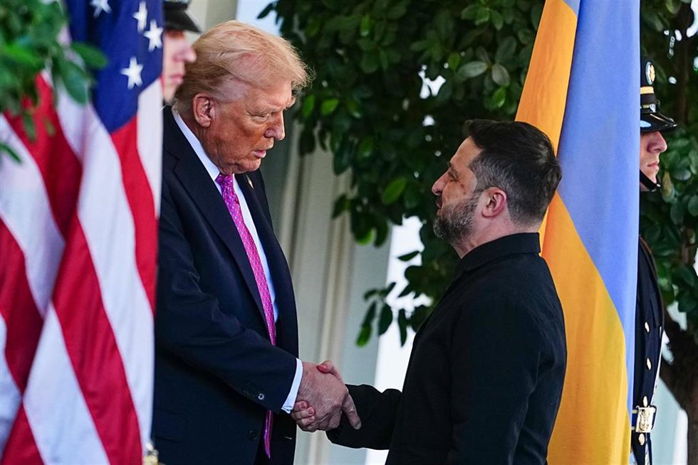 Archivo - Donald Trump y Volodimir Zelenski.