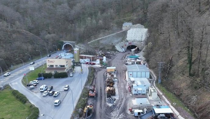 Obras de duplicación del túnel de Belate.