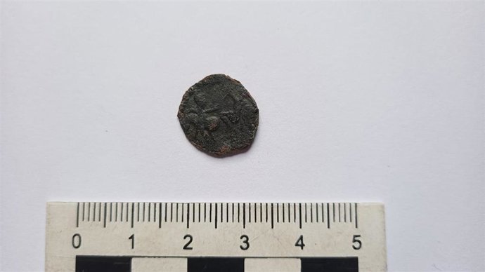 Moneda romana encontrada en el Castro da Cividade, en Pontevedra