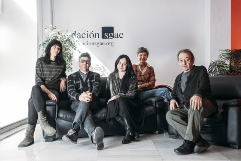 Goizeder Urtasun, Nacho Ruipérez, Denise Despeyroux, Marta Herrero y Sigfrid Monleón en la primera jornada del 14 Laboratorio de Escritura de Guion de Cine 2026.
