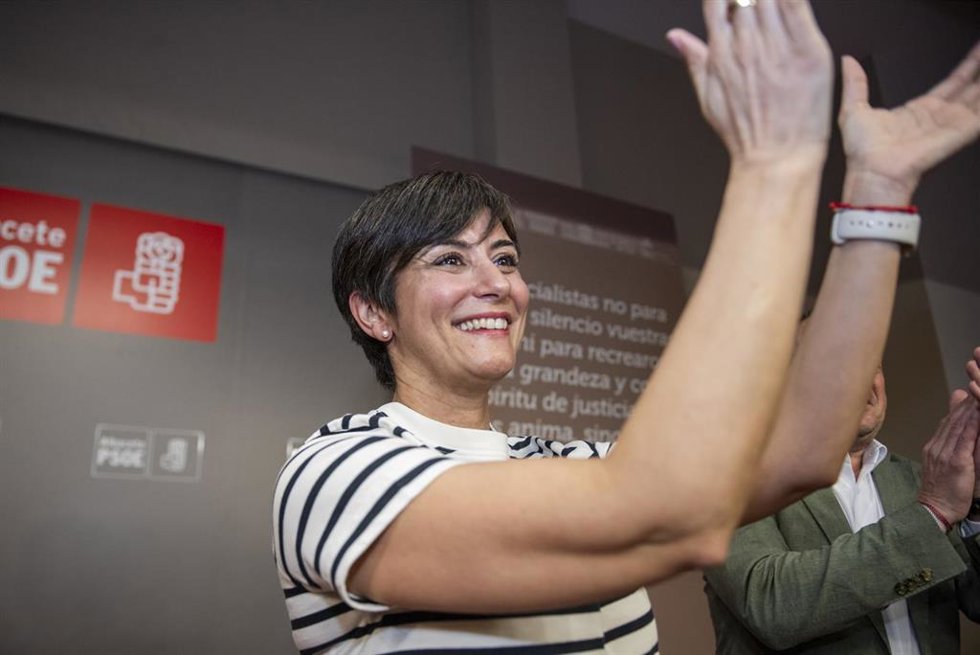 La ministra de Vivienda y Agenda Urbana, Isabel Rodríguez, durante el acto público '+ Vivienda + Futuro', a 25 de febrero de 2026, en Albacete, Castilla-La Mancha (España).