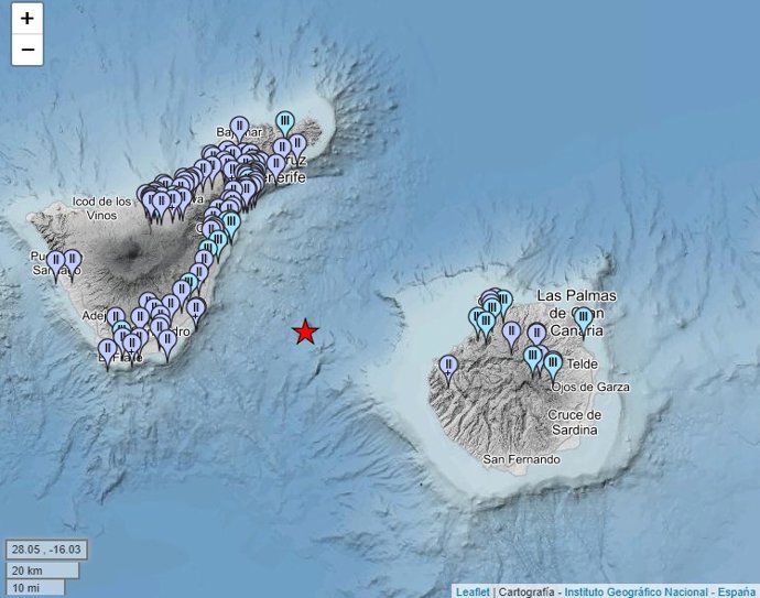 El 'Volcán de Enmedio' registra un terremoto de magnitud 4.1 que fue sentido en Gran Canaria y Tenerife