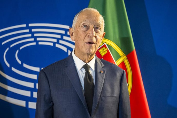 Archivo - Arquivo - 21 de janeiro de 2026: Marcelo Rebelo de Sousa, presidente de Portugal, durante uma cerimônia que marcou o 40º aniversário da adesão da Espanha e de Portugal à União Europeia, no Parlamento Europeu, em Estrasburgo, França, em 21/01/202