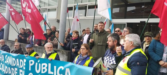 Manifestación de pensionistas de la CIG en Santiago de Compostela
