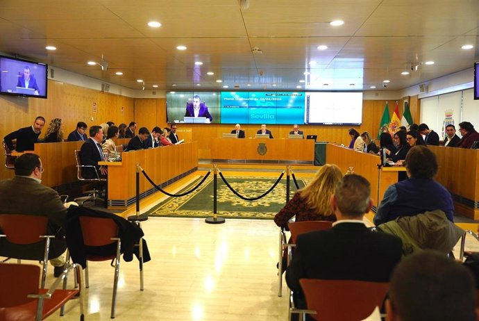 Pleno ordinario celebrado en la Diputación este jueves 26 de febrero.
