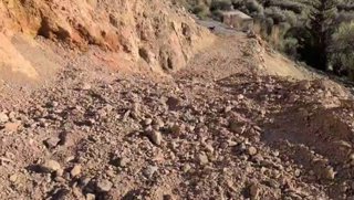 Imagen del acceso al poblado Beneficio tras el tren de borrascas