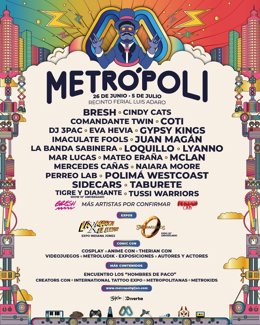 Cartel del festival Metrópoli 2026 (Gijón).