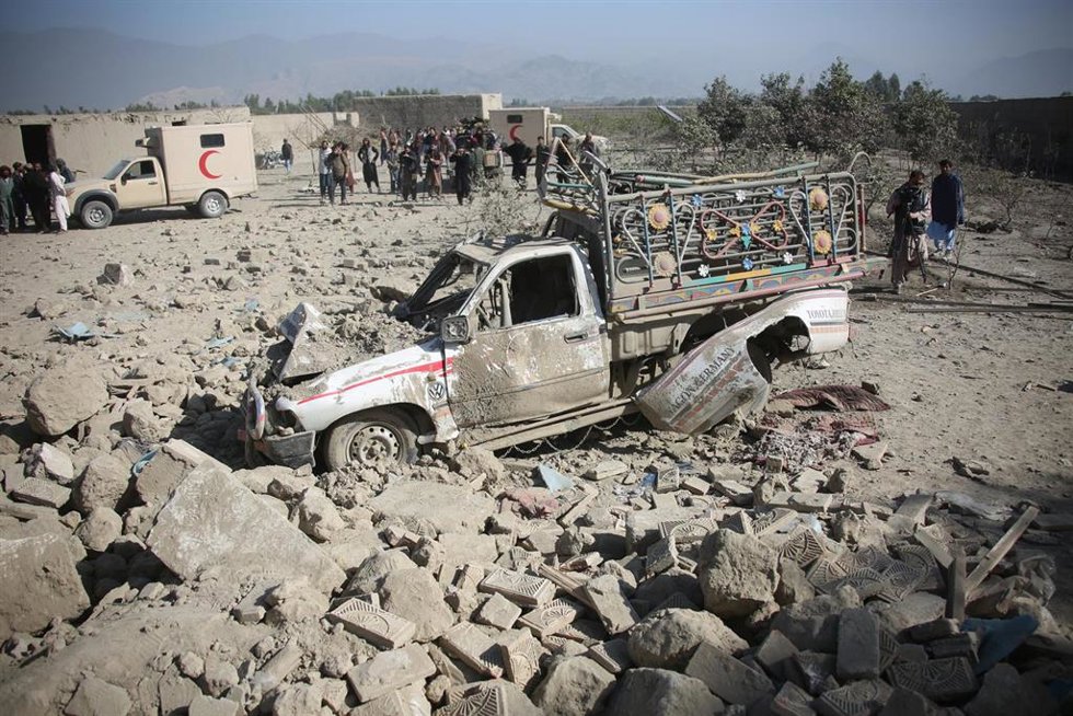 Daños materiales tras un bombardeo de Pakistán contra la provincia de Nangarhar, en el este de Afganistán (archivo)