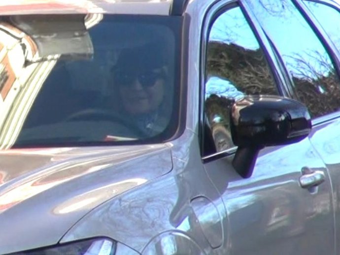 La infanta Elena, llegando a su trabajo en la Fundación Mapfre este viernes