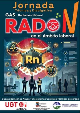 Cartel de la jornada de UGT sobre la exposición al radón