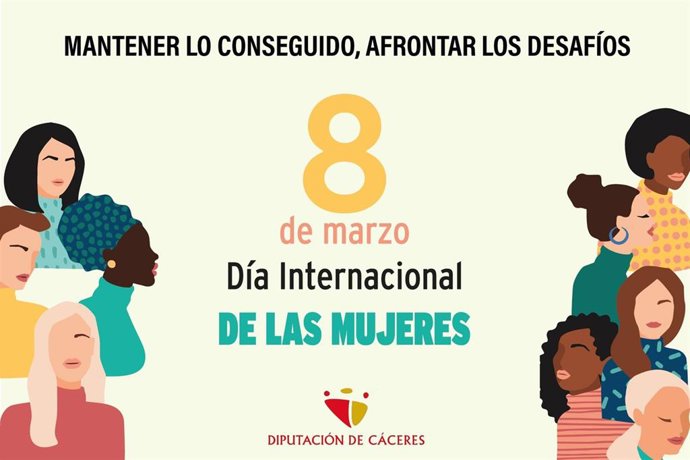 Cartel de la campaña del 8M de la Diputación de Cáceres