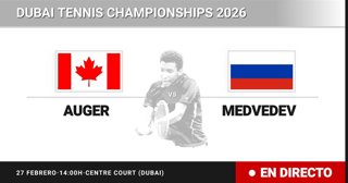 Felix Auger-Aliassime - Daniil Medvedev: resumen y estadísticas del partido de Semifinal de Dubai Tennis Championships