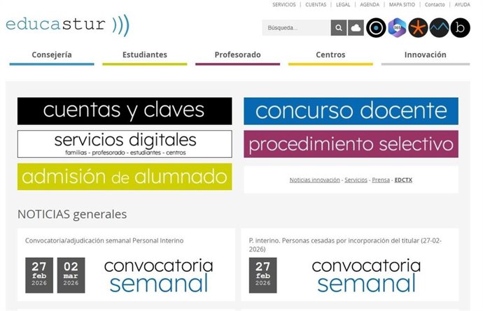 Página Web de Educastur.