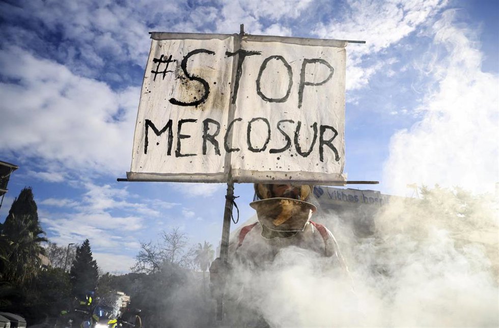 Agricultores durante la concentración 'No a Mercosur. En Defensa de la Soberanía Alimentaria. Por una PAC más fuerte'. 