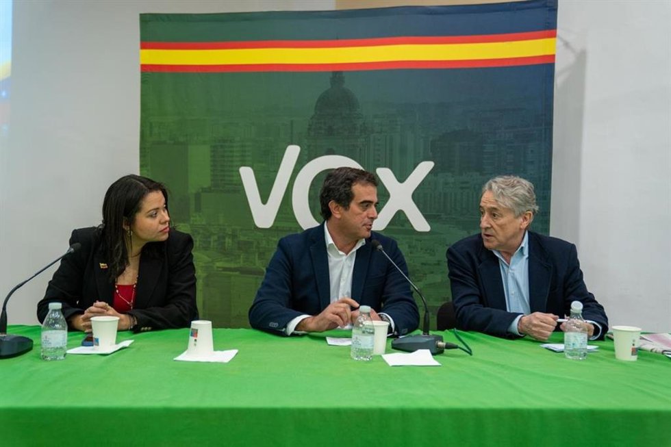 El eurodiputado de Vox Hermann Tertsch antes del inicio de la  presentación 'María Corina: La Conquista de la Libertad' en Málaga