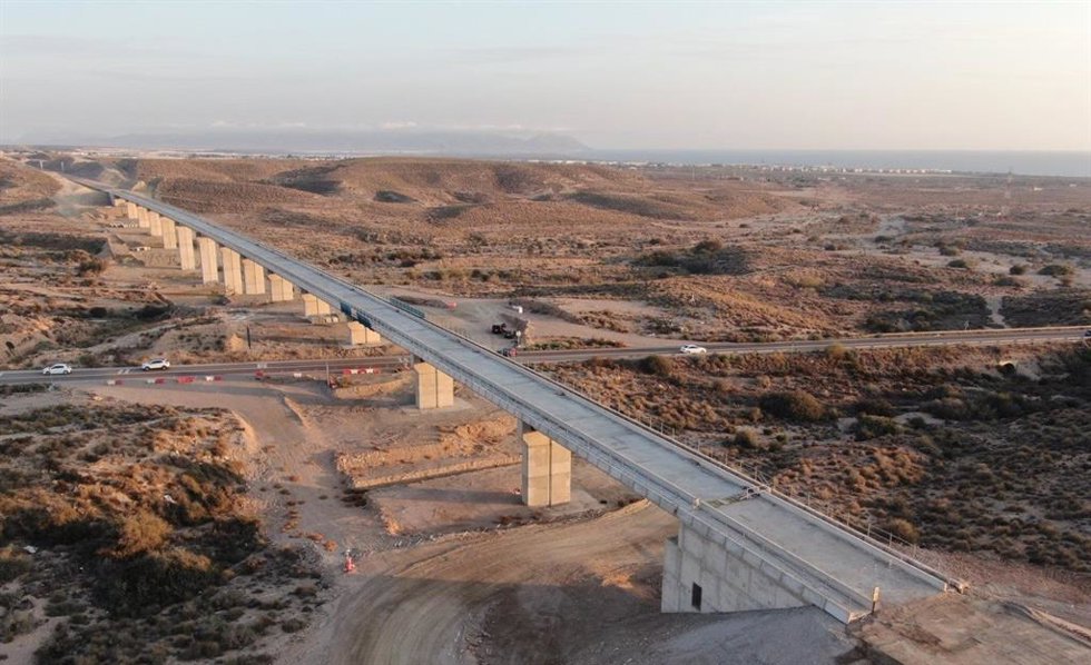 Archivo - Tramo del trazado en el que se licita el montaje de vía en el AVE entre Murcia y Almería.