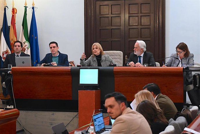 La alcaldesa de Jerez de la Frontera (Cádiz), María José García-Pelayo, preside el pleno del Ayuntamiento.
