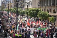 La cara B del 28F: Colectivos de izquierda se manifiestan en Sevilla para recordar "la nación subyugada y subalterna"