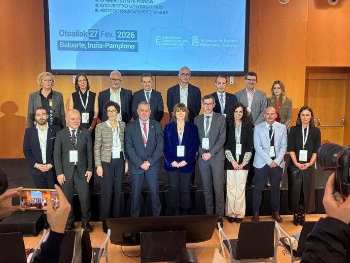 El consejero Pérez Iglesias participa en el III Foro Universitario de la Eurorregión Nueva-Aquitania-Euskadi-Navarra en Pamplona