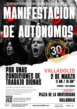 Los autónomos convocan nuevas movilizaciones el lunes en 40 ciudades, entre ellas Valladolid