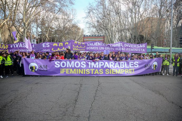 Archivo - Concentraciones en Madrid previas a la manifestación feminista