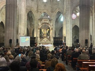 Acto oficial de presentación de la Temporada de Passions de Catalunya en la iglesia de Santa Maria de Cervera (Lleida).