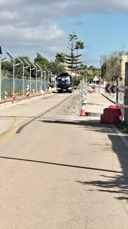 Obras en la carretera de la zona de la finca de Son Horrach.