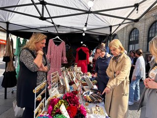 La alcaldesa de Jerez de la Frontera (Cádiz), María José García-Pelayo, en el 'Flamenco Street Market'.