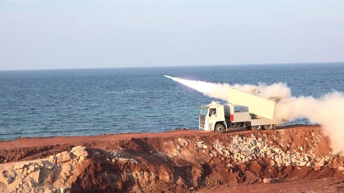 Imatge d'arxiu de simulacre iranià en l'estret d'Ormuz 