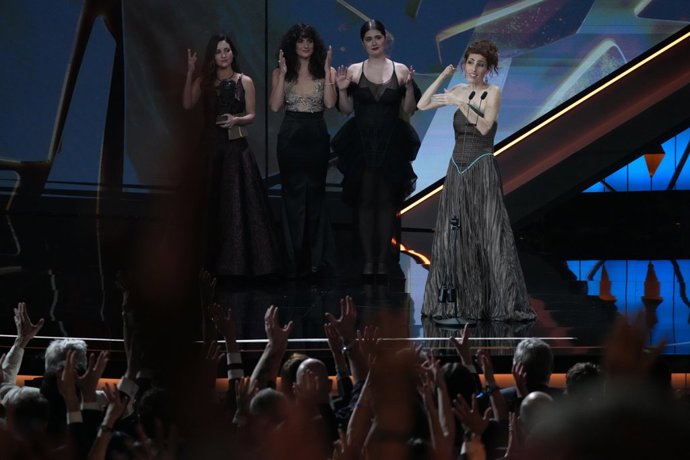 La actriz Miriam Garlo recoge el Goya a mejor actriz revelación por 'Sorda' durante la 40º edición de los Premios Goya, en el Auditori del Centre de Convencions Internacionals, a 28 de febrero de 2026, en Barcelona, Cataluña (España).