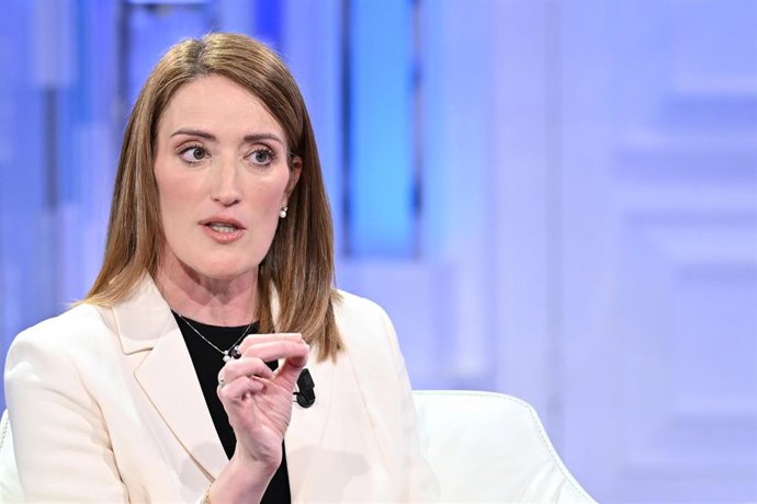 Archivo - La presidenta del Parlamento Europeo, Roberta Metsola