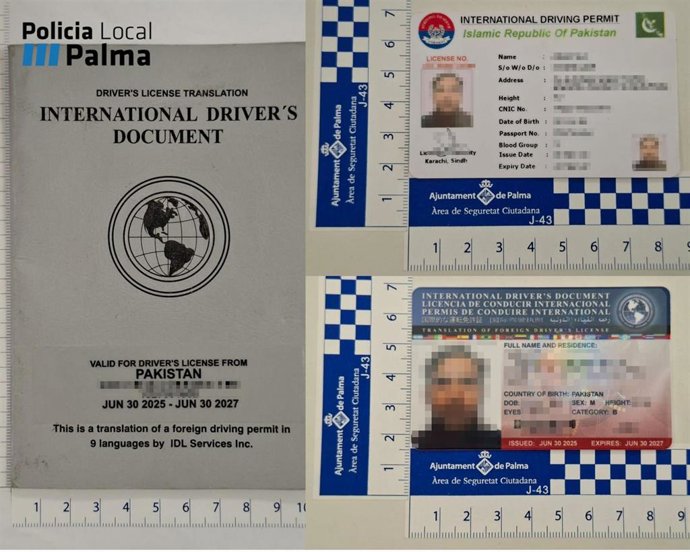 Carnés de conducir extranjeros presentados por el hombre denunciado.