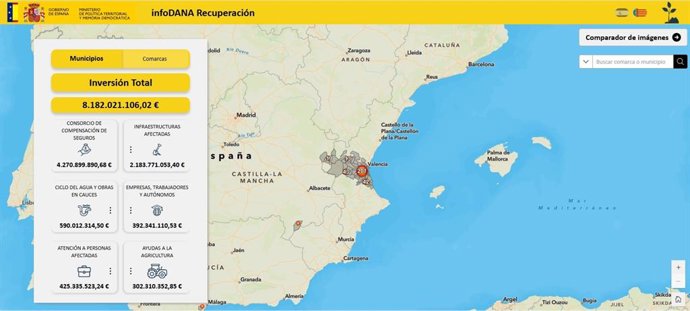 La web y 'app' infoDANA Recuperación han costado más de 275.000 euros y han registrado 839 visitas y 732 descargas.