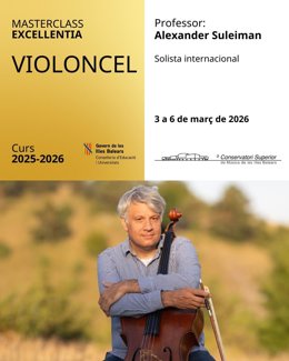 Jornada ofrecida por el violonchelista Alexander Suleiman con estudiantes del Conservatorio Superior de Música de Baleares.